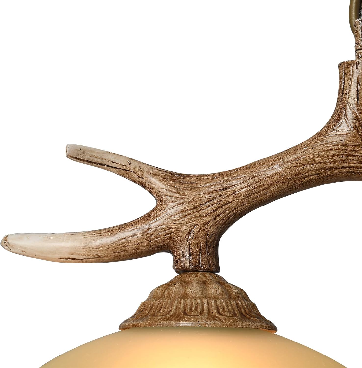 YIYIBYUS Luz de isla de cornamenta, lámpara de techo retro de 2 luces, lámpara colgante de cornamenta de ciervo, lámpara colgante de asta, pantallas
