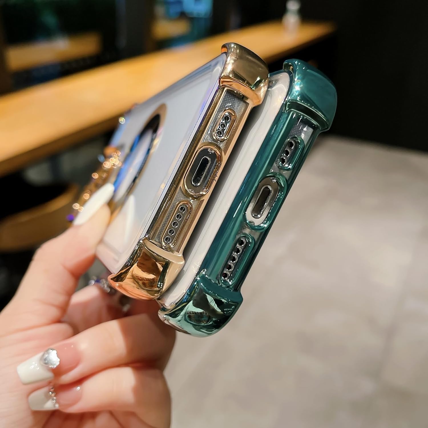 Eiyikof Funda magnética transparente para iPhone 13 Pro Max, protección de lujo brillante en las cuatro esquinas, a prueba de golpes, de grado
