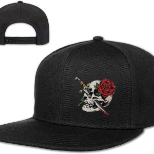 Sombreros Snapback para hombre, gorra negra plana con visera de camionero a presión, sombrero de calavera ajustable, para parrilla, pescador Sombreros Snapback para hombre, gorra negra plana con visera de camionero a presión, sombrero de calavera ajustable, para parrilla, pescador