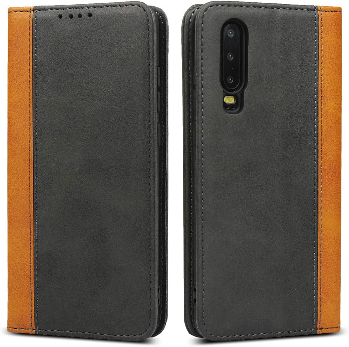 iCoverCase Compatible con Huawei P30 – Funda tipo cartera de piel sintética de alta calidad, con ranuras para tarjetas, soporte para tarjetas, funda
