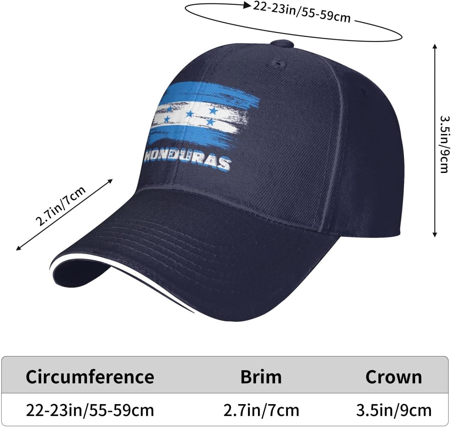 Tiayead Gorra de béisbol con bandera de Honduras, gorra de camionero para hombres y mujeres, gorra ajustable para papá