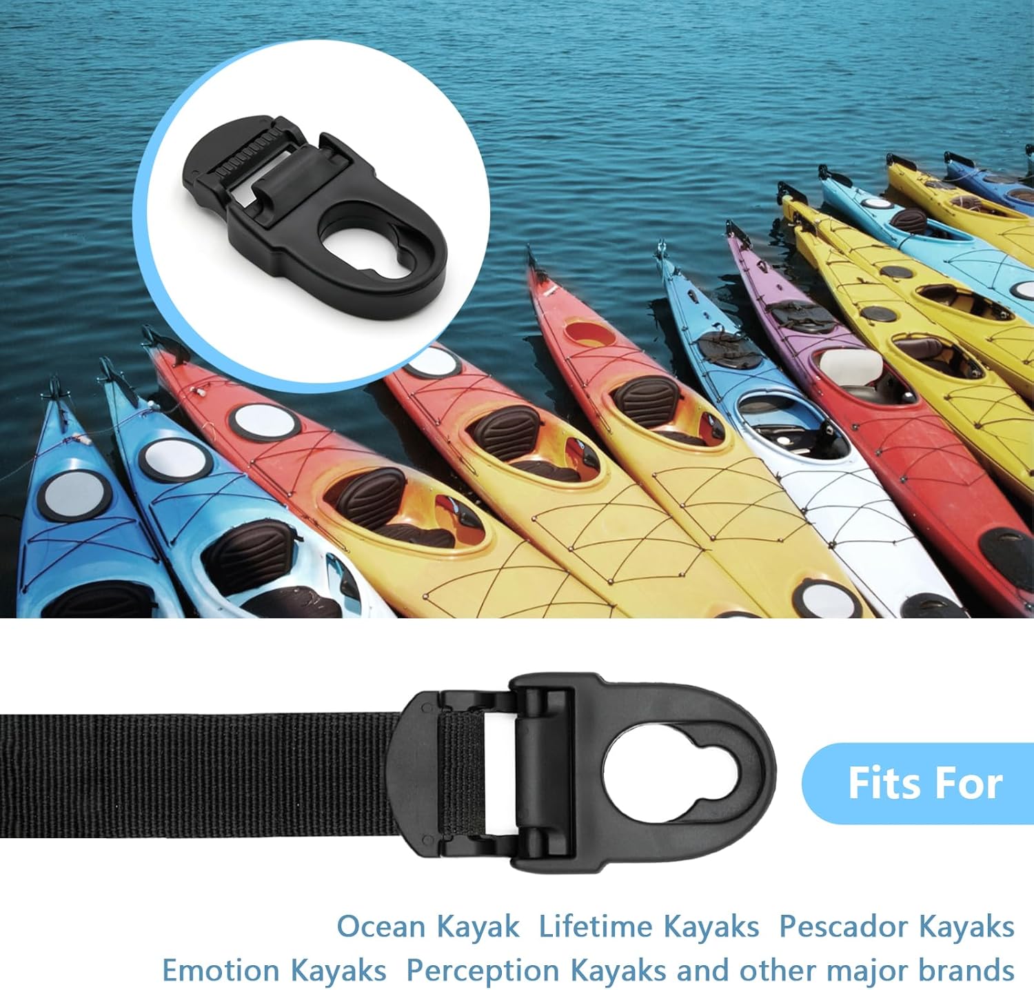 Clip de reparación de asiento de kayak, kit de repuesto de clips de asiento de kayak, ganchos de asiento de repuesto para kayak, kit de reparación