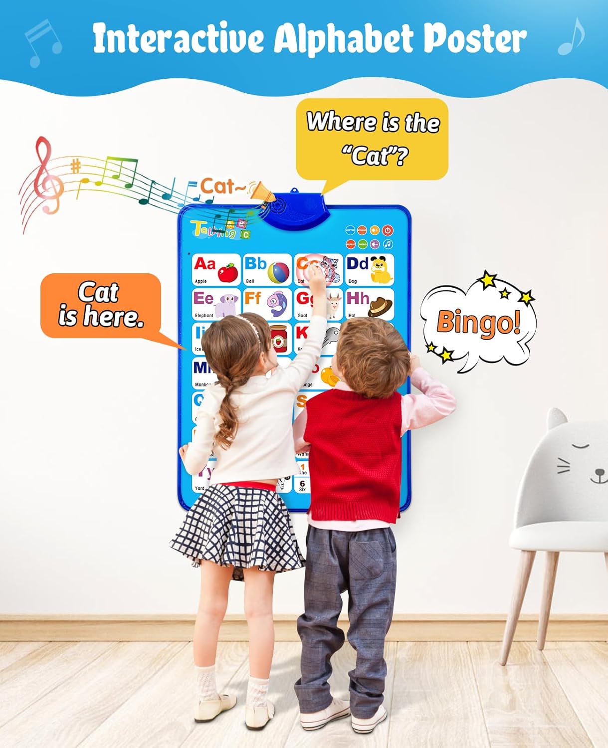 Juguetes educativos para niños de 3 años en adelanteABC Learning para niños pequeños juguetes de 2 a 4 añosTabla interactiva de pared del alfabeto