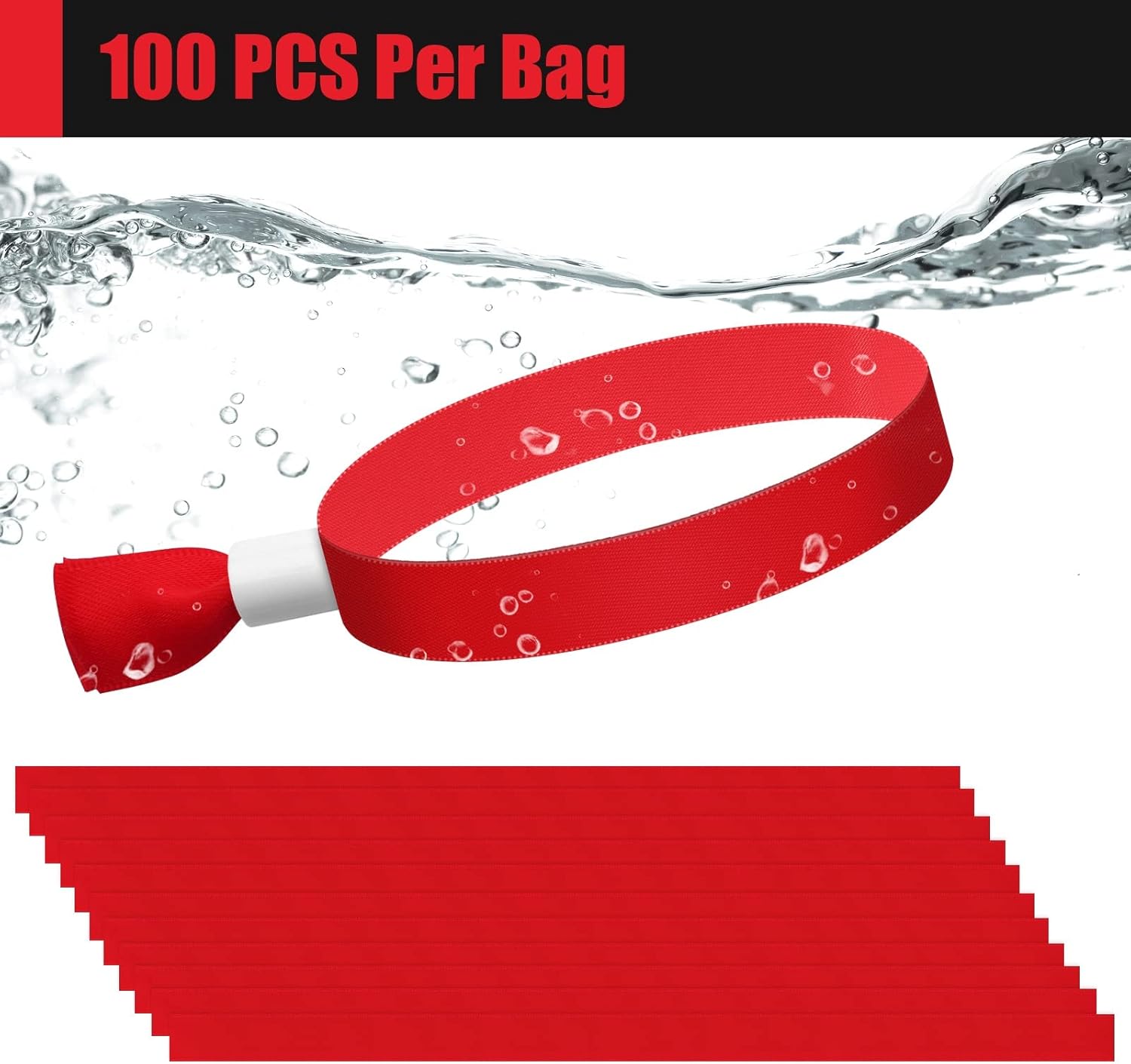 Green-Power America 100 pulseras de tela para eventos, pulseras de eventos, muñequeras de colores para eventos, para correa de muñeca ligera de