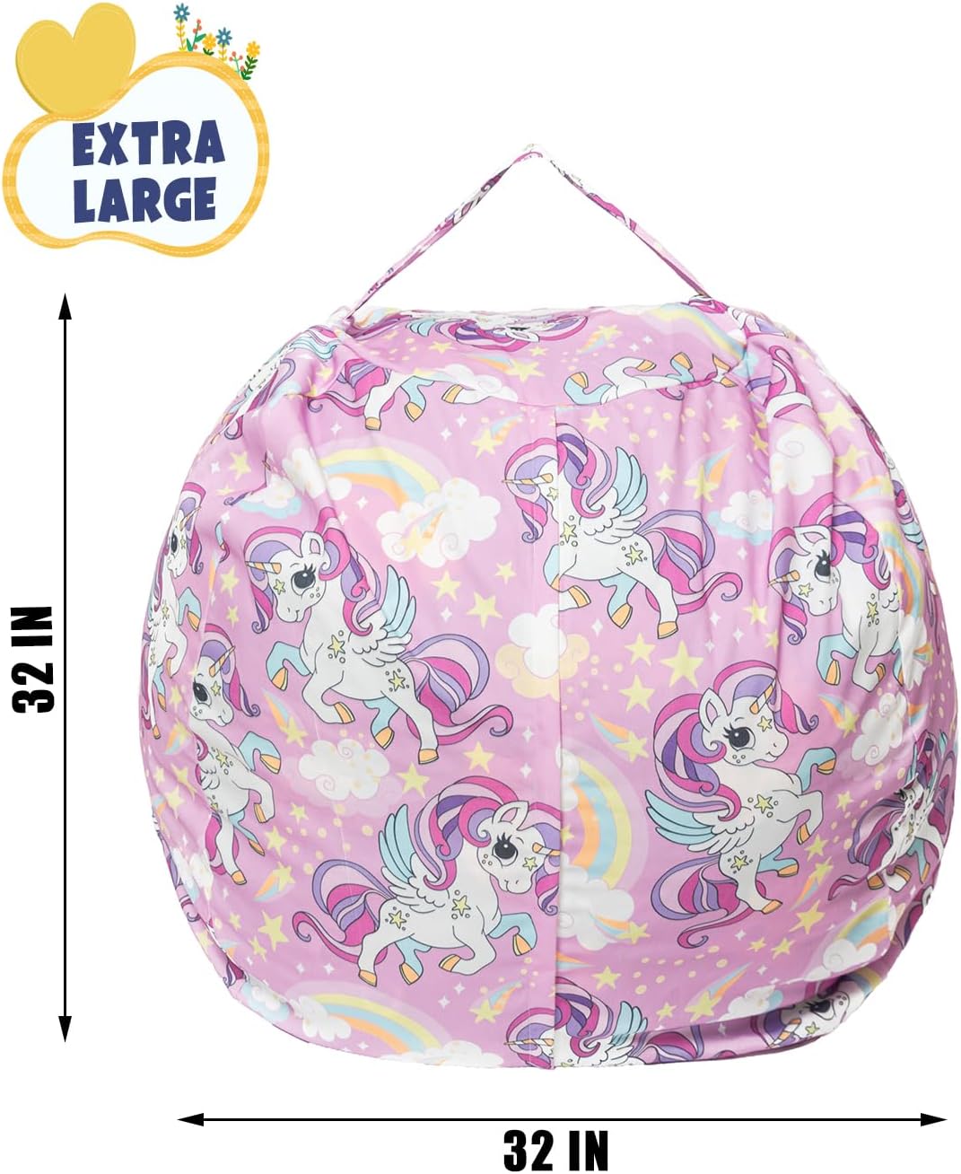Funda para puf de almacenamiento de animales de peluche, para niños, mantas, toallas, puf (solo funda), sofá de lona con cremallera YKK, tamaño
