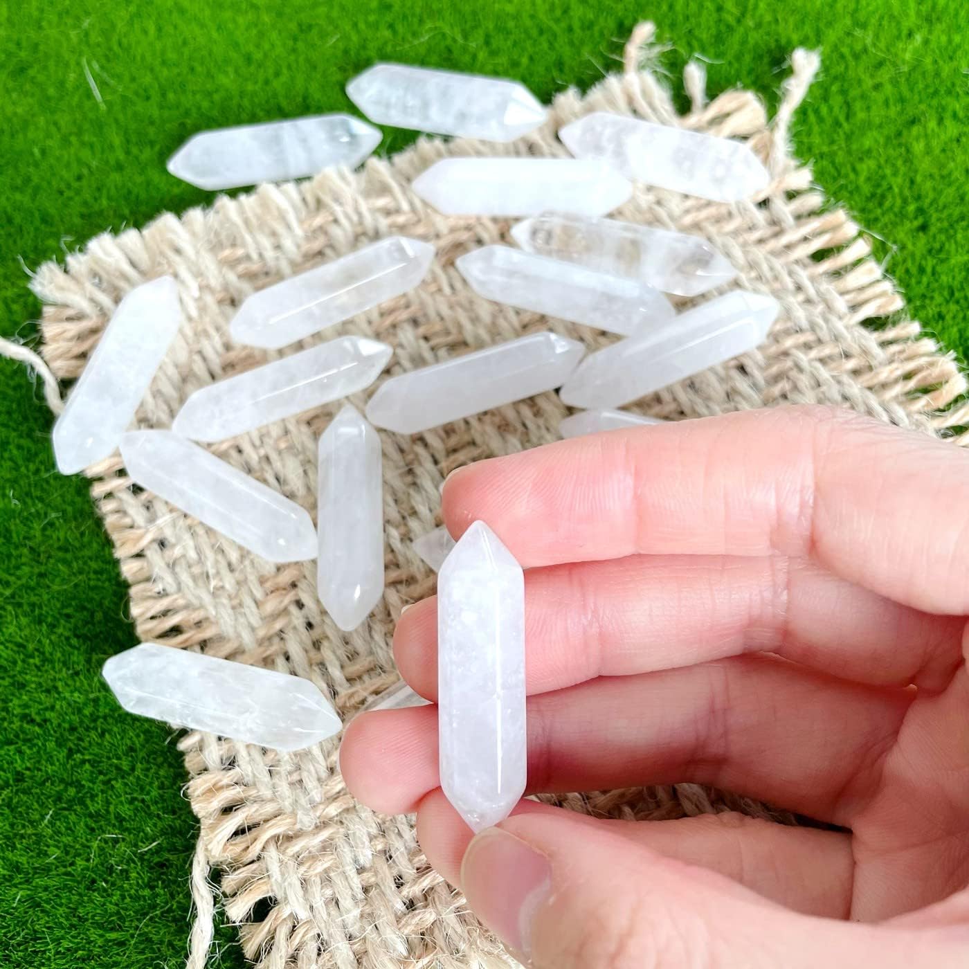20 piezas de cristales de cuarzo transparente, cristales curativos, piedras preciosas pulidas, piedra curativa Reiki, piedra curativa al por mayor,