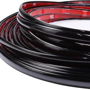 Moldura negra brillante de 16 pies para automóviles de 12 pulgadas de ancho, tira de moldura lateral interior de automóvil (autoadhesiva), a prueba Moldura negra brillante de 16 pies para automóviles de 12 pulgadas de ancho, tira de moldura lateral interior de automóvil (autoadhesiva), a prueba