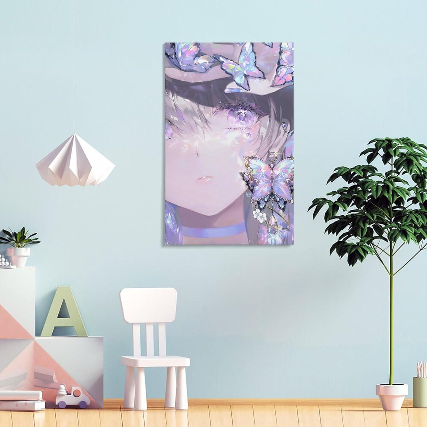 Póster de anime japonés Beauty Girl (5) Póster artístico de pared con desplazamiento en lienzo, pintura, imagen, decoración de sala de estar,