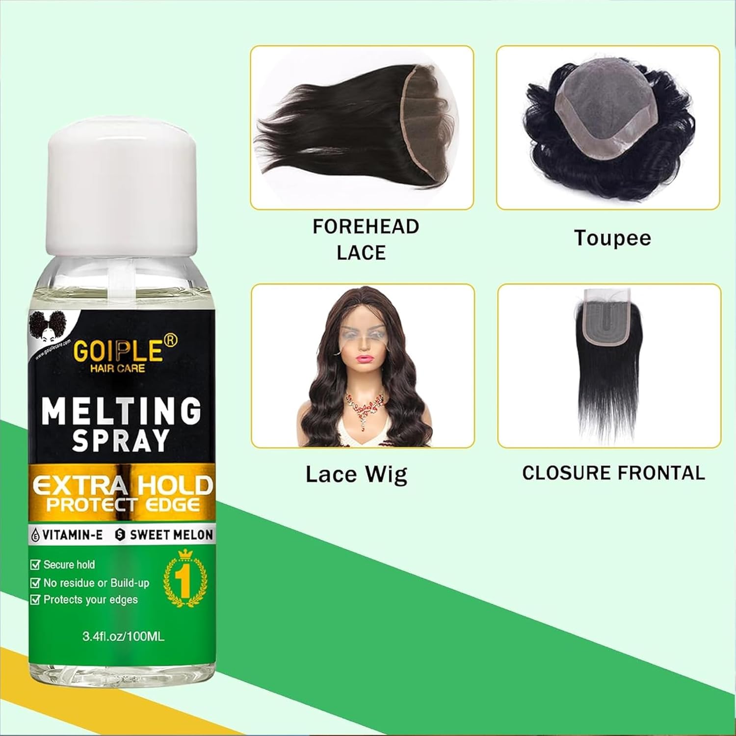Spray de fusión y sujeción de encaje, adhesivo para el cabello sin pegamento para pelucas, spray de fusión de encaje extra para extensiones de