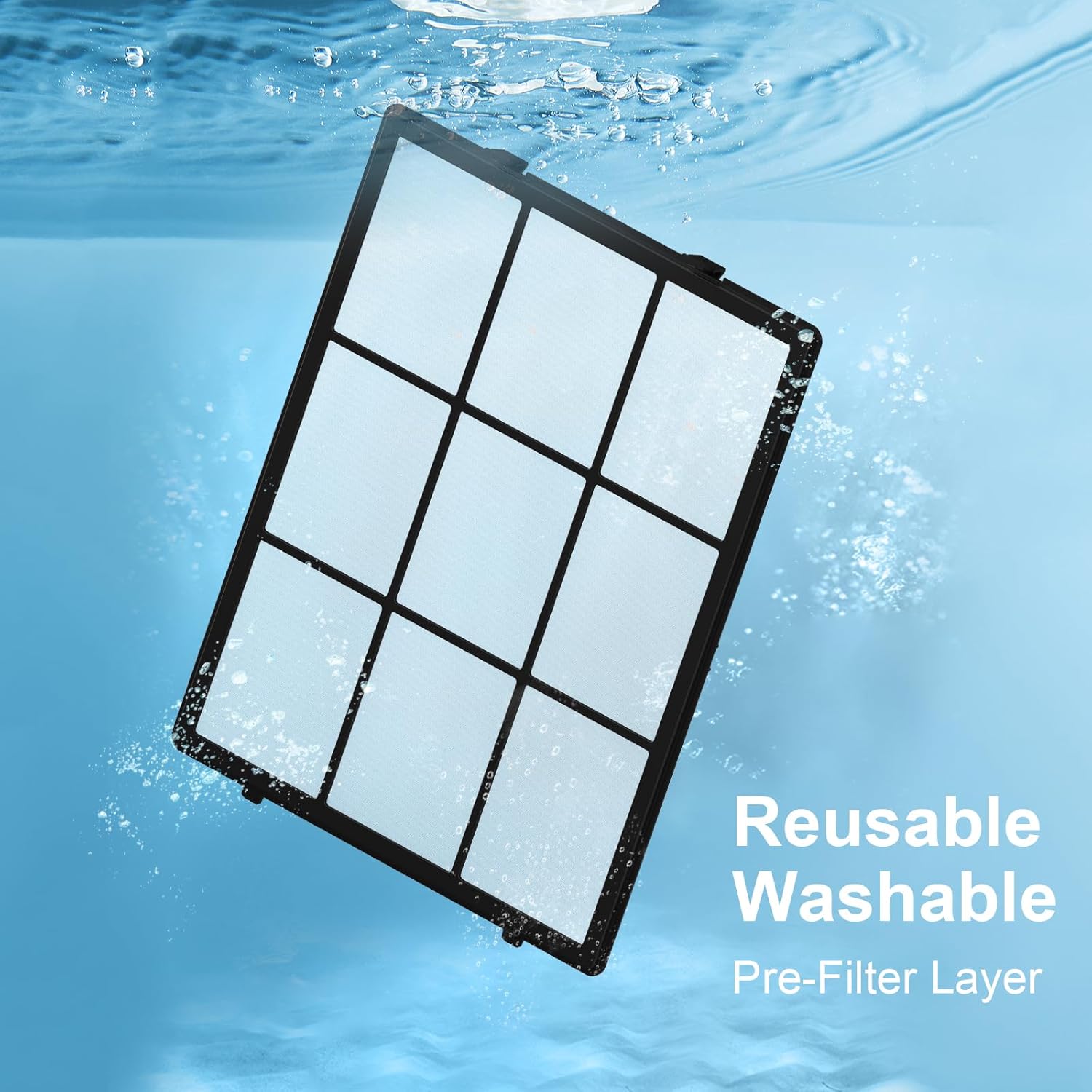 Juego de prefiltros lavables para purificador de aire Winix PlasmaWave C535 5300-2 6300-2, 2 prefiltros de malla fina lavables y 2 filtros de carbón