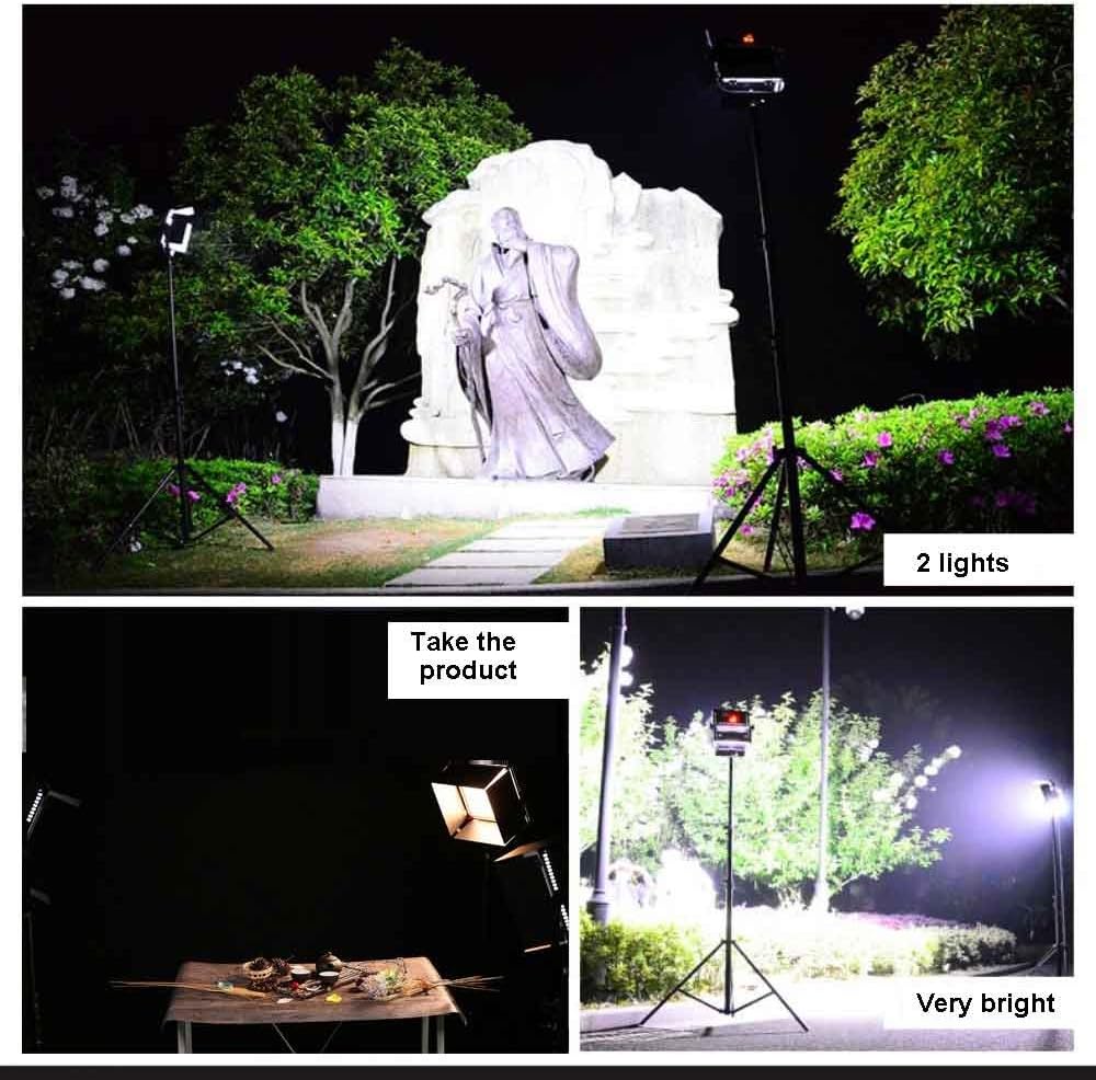 Luz de video LED profesional con soporte en U, puertas de granero y funda de transporte para estudio, Youtube, video, fotografía, iluminación, marco