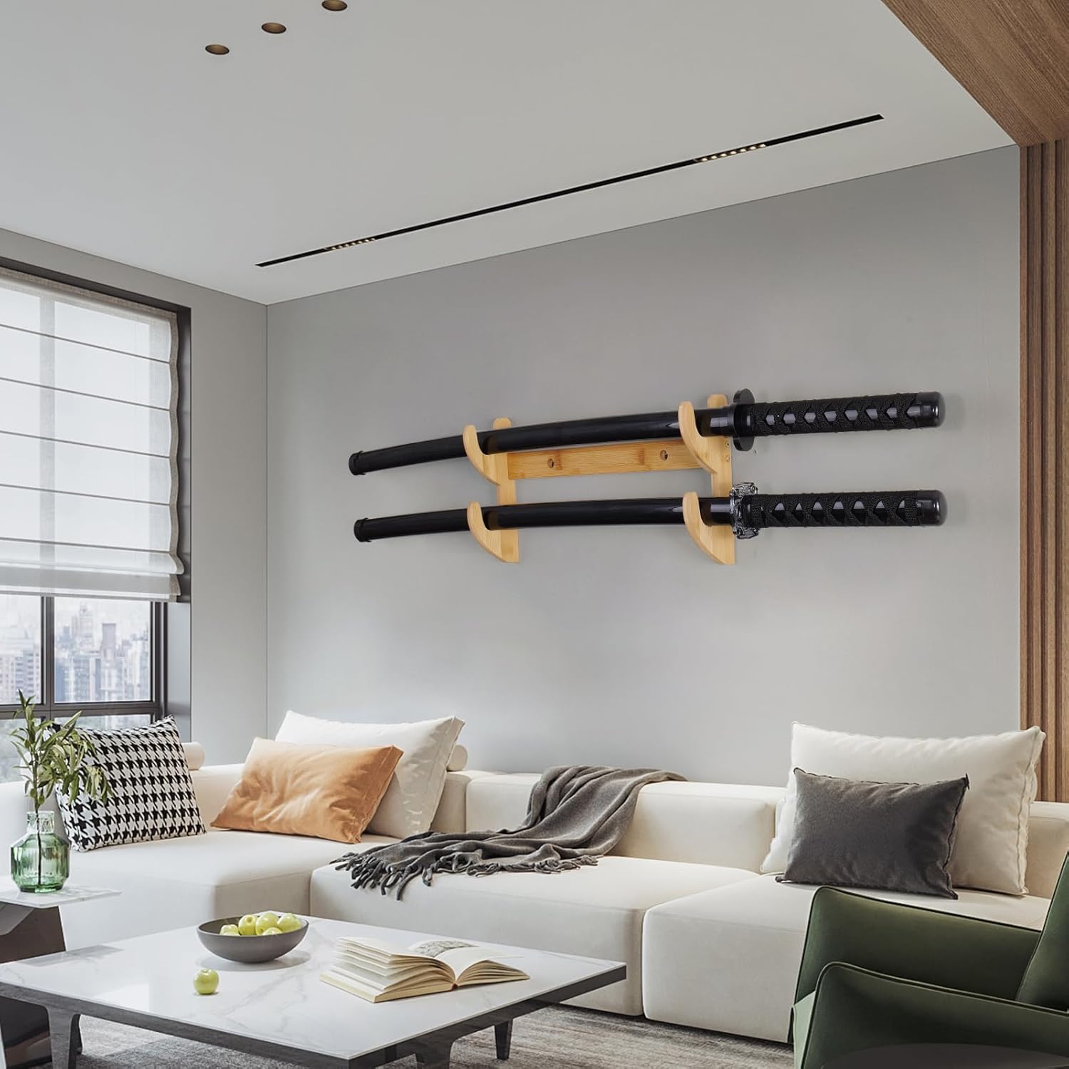 Samurai – Soporte de pared para espada samurái, soporte de pared para espada, soporte de pared de espada samurái, montaje en pared de espada de 2