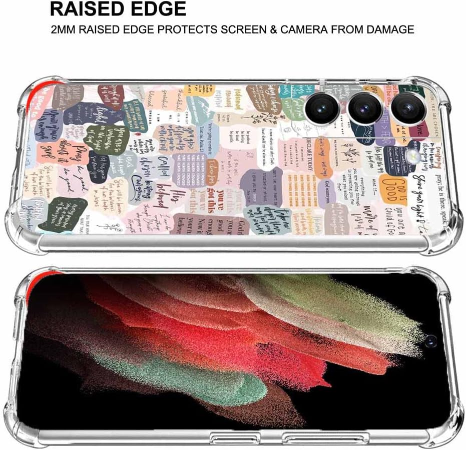 Funda con versículos bíblicos para Samsung Galaxy S23 Plus, patrón de collage de citas de Jesús cristiano para cristianos, funda protectora de TPU