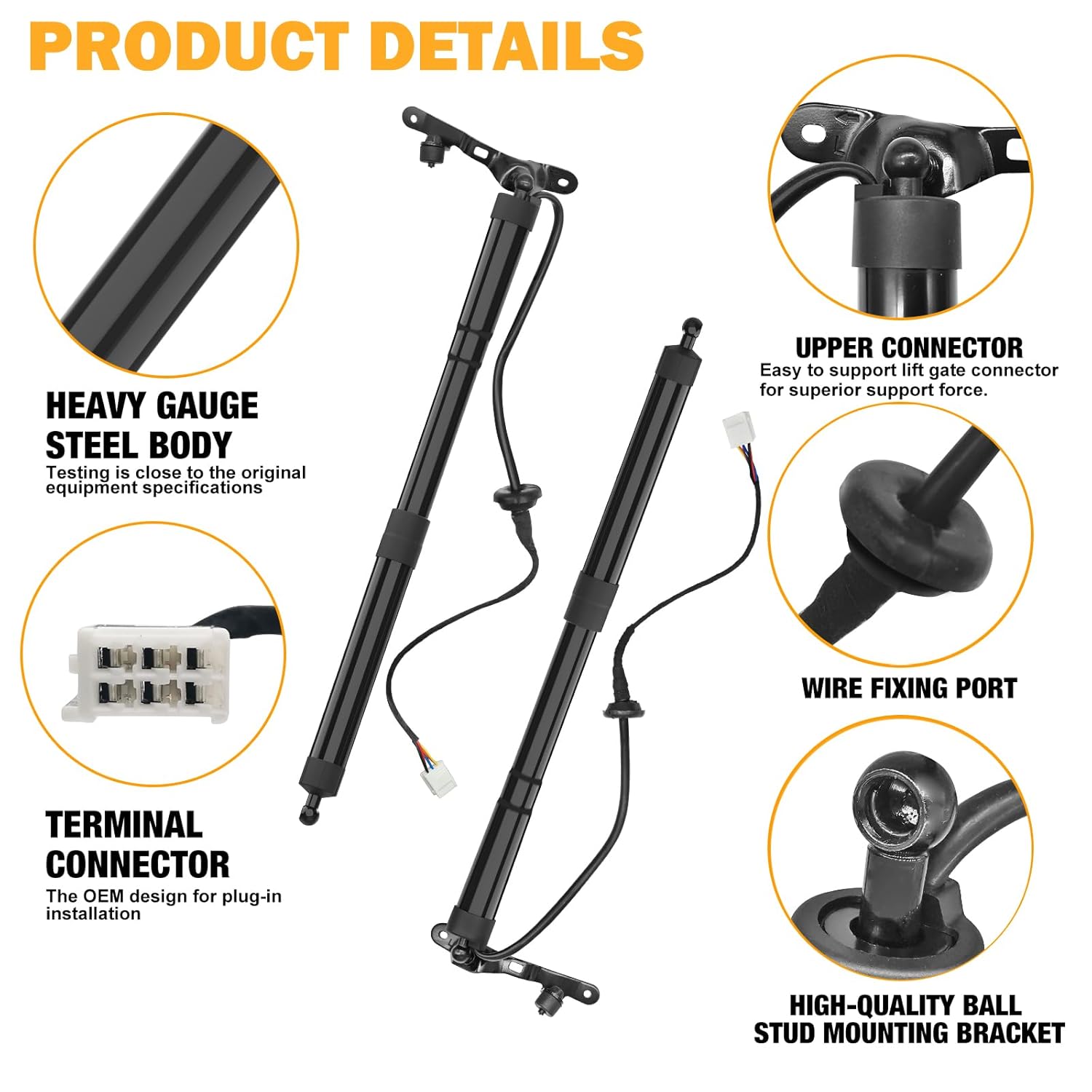 M1A2 Puntales de choque de soporte de elevación de potencia para portón trasero izquierdo compatibles con Toyota RAV4 2013-2018 # 6892009010,