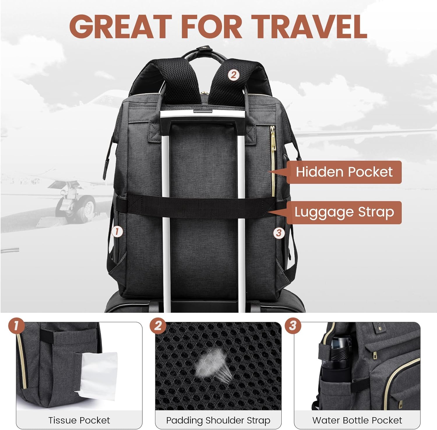 LOVEVOOK Mochila para laptop para mujer, mochila profesional de 17 pulgadas para mujer, mochila de viaje para computadora, laptop, mochila para