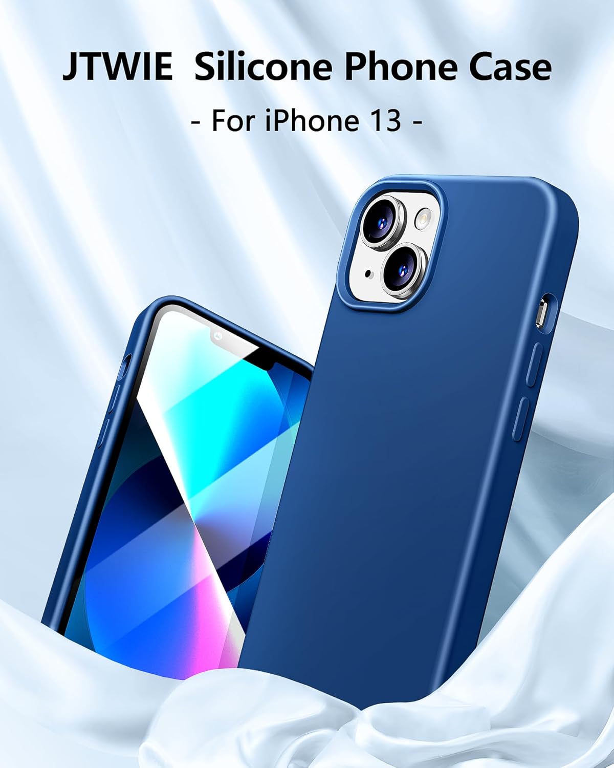 Funda 5 en 1 para iPhone 13 de 6.1 pulgadas, con 2 protectores de pantalla + 2 protectores de lente de cámara, funda protectora delgada de silicona