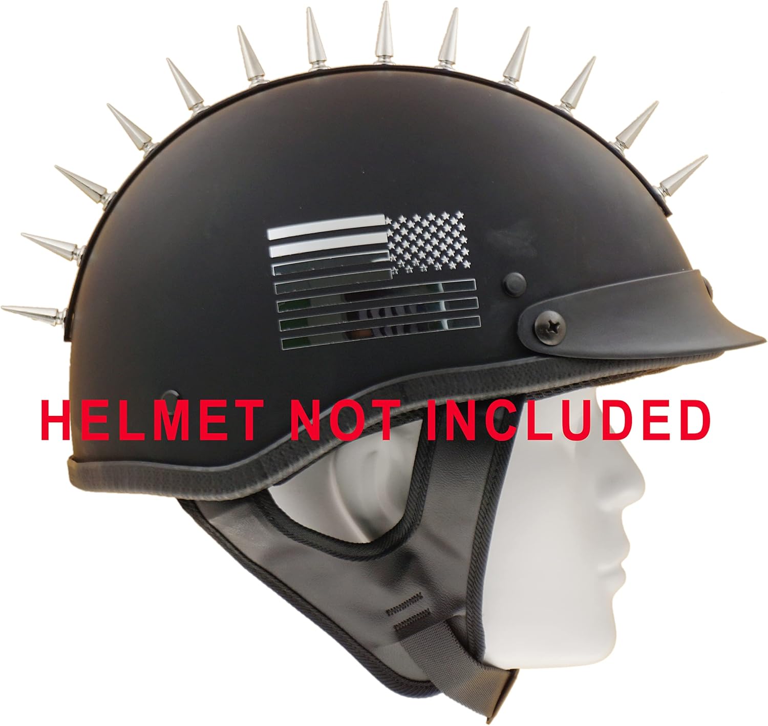 Tira adhesiva punk de piel sintética con clavos de cono de metal, accesorio para peluca Mohawk Warhawk para casco (#1 plateado)