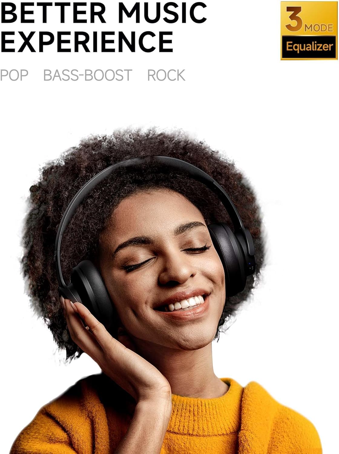Picun Auriculares Bluetooth B8, auriculares inalámbricos de 120 horas, llamadas manos libres, 3EQ y modo de juego, auriculares plegables sobre la