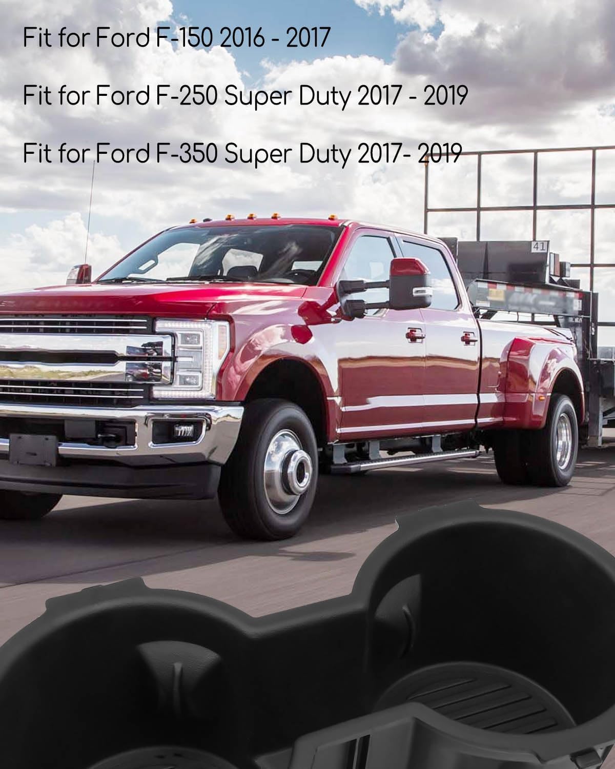 Insertos para portavasos de goma para consola de automóvil con capacidad para 2 tazas, apto para Ford F-150 XLT XL Lariat solo 2015-2017, apto para