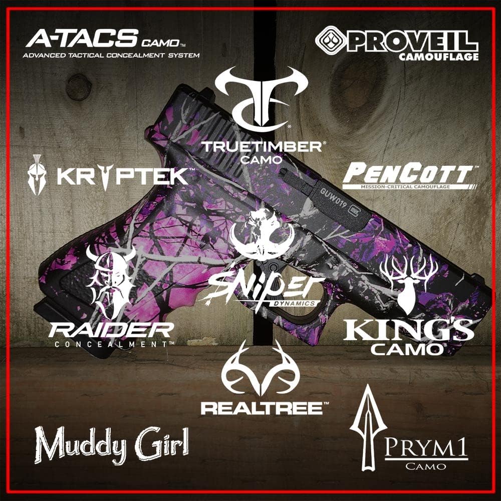 GunSkins Funda de pistola precortada para Glock 45 – Compatible con pistola Airsoft AEG BB – Envoltura de vinilo para pistola – Fácil de instalar –