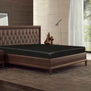 Sábana bajera ajustable de satén de seda color negro tamaño Queen, solo sábana bajera de bolsillo profundo, transpirable, no se decolora, sábanas Sábana bajera ajustable de satén de seda color negro tamaño Queen, solo sábana bajera de bolsillo profundo, transpirable, no se decolora, sábanas