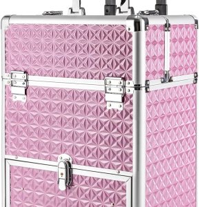 LyeXD Carro de almacenamiento cosmético rodante profesional, Rosado, Moderno LyeXD Carro de almacenamiento cosmético rodante profesional, Rosado, Moderno