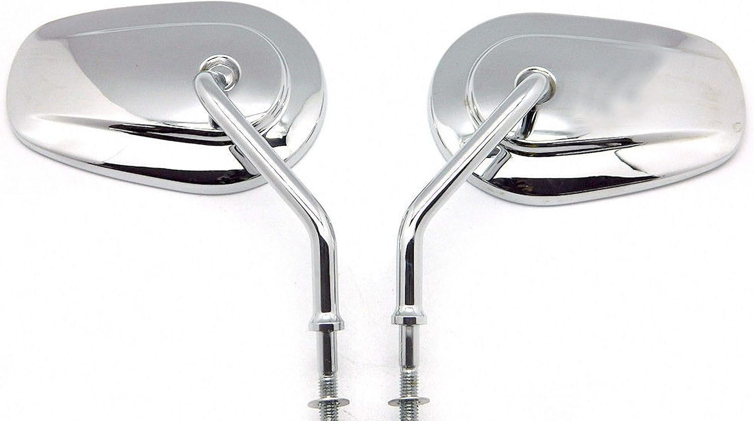 MotorToGo 1 par de espejos cromados CNC de tallo largo compatibles para 1991 Harley-Davidson Low Rider FXRS