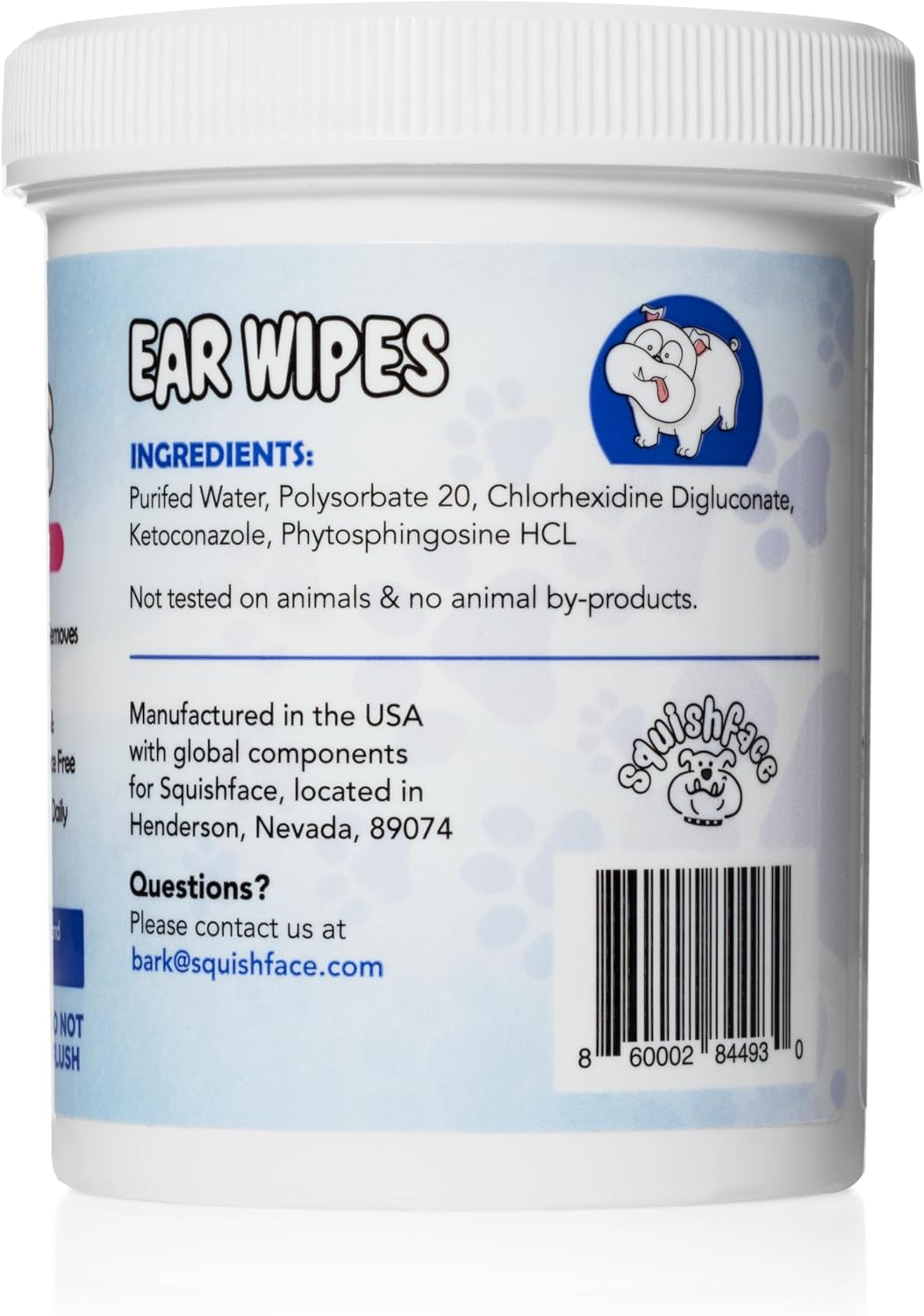Squishface Toallitas individuales para alivio de oídos para perros, ingredientes no alérgicos y fórmula reductora de irritación, limpia y