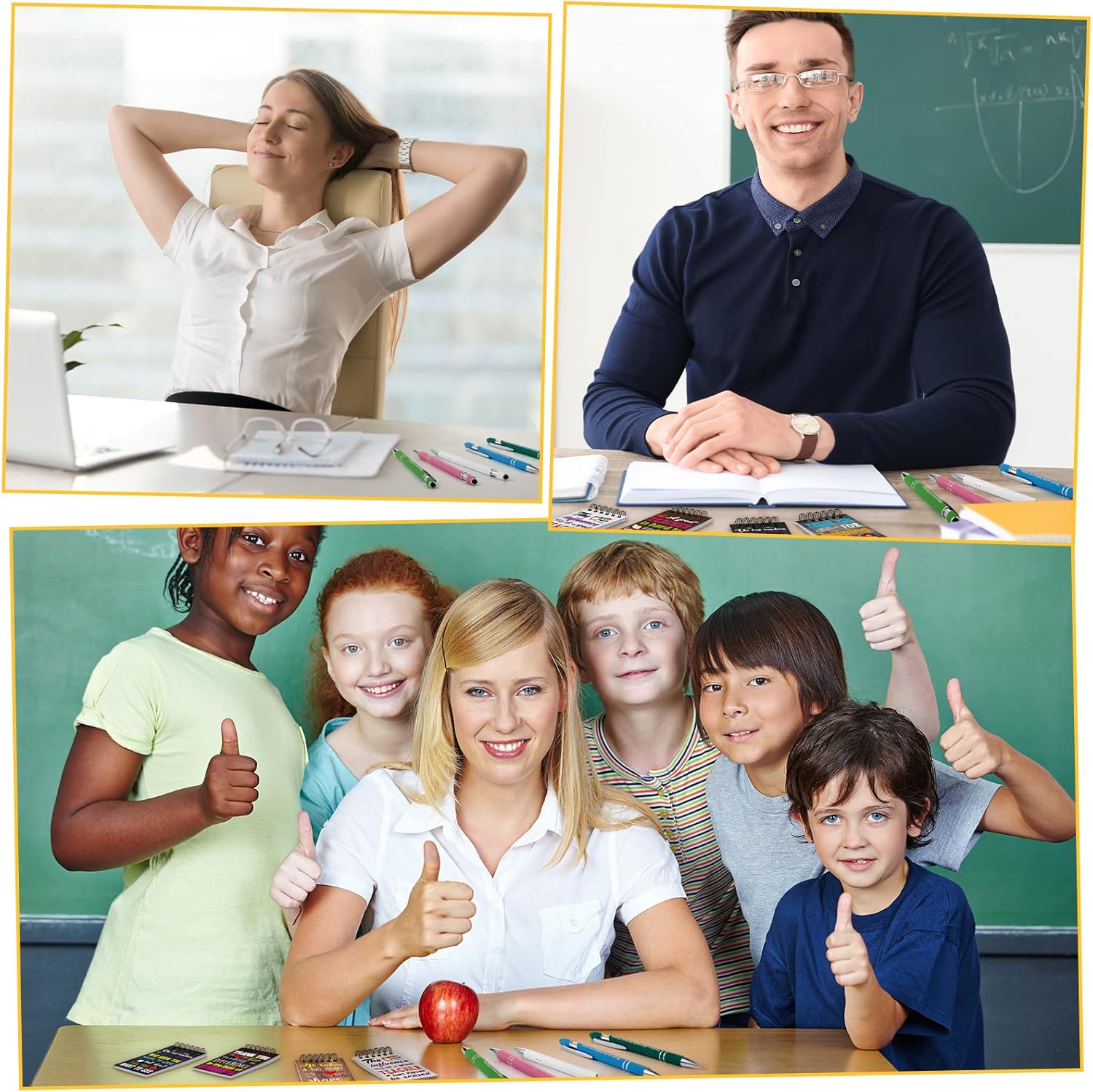 Juego de 72 piezas de regalos de agradecimiento para profesores, bolígrafos para profesores, cuadernos motivacionales, blocs de notas inspiradores,
