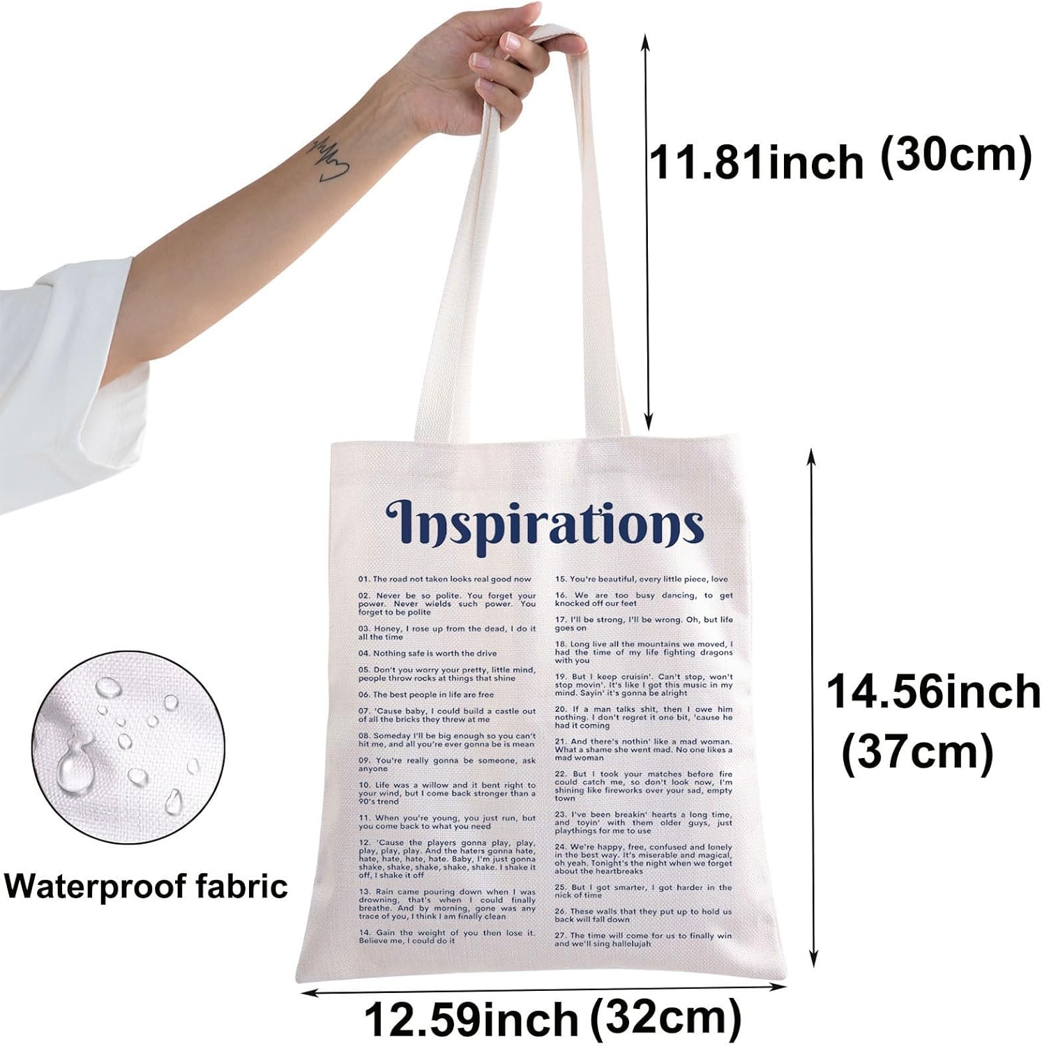 Singer Inspirations Álbum Tote Bag Cantante Concierto Tour Regalos Letras de canciones Bolsa de hombro Mercancía de cantante
