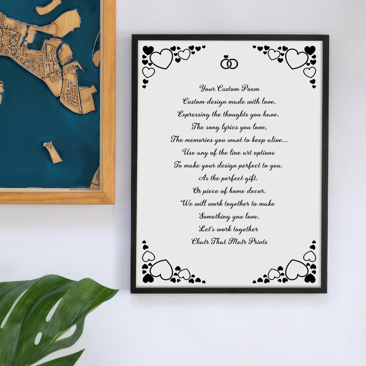 Impresiones artísticas personalizadas de poema o verso, citas personalizadas, lienzo para crear tus propias citas personalizadas para el hogar,