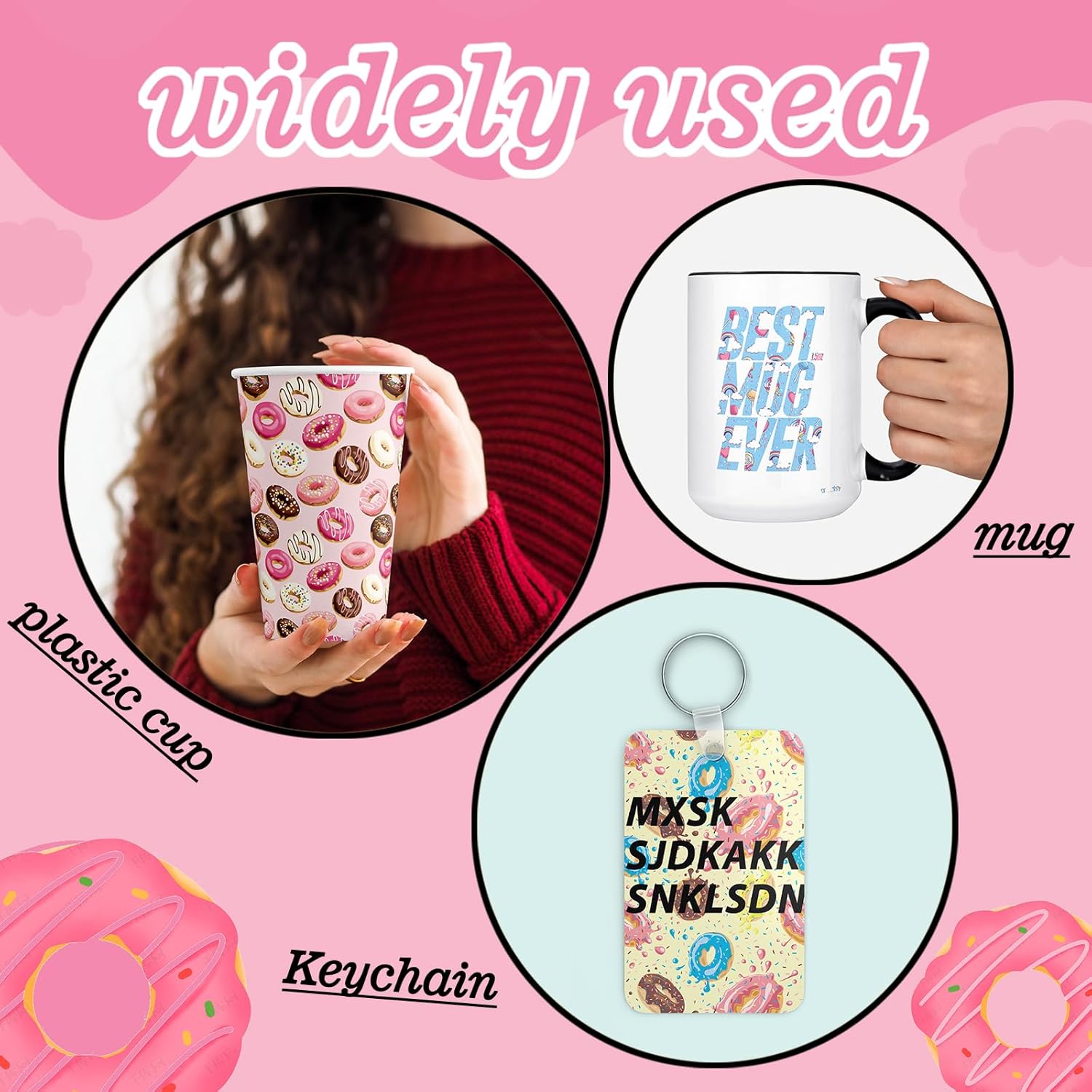 Donut Candy – Vinilo permanente  10 hojas de 12 x 10 pulgadas Sweet Candy Bakes – Vinilo adhesivo autoadhesivo impermeable
