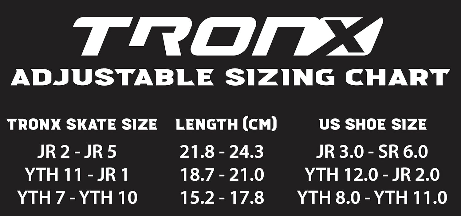 TronX Velocity – Patines de hockey en línea ajustables para niños pequeños, talla 7-10