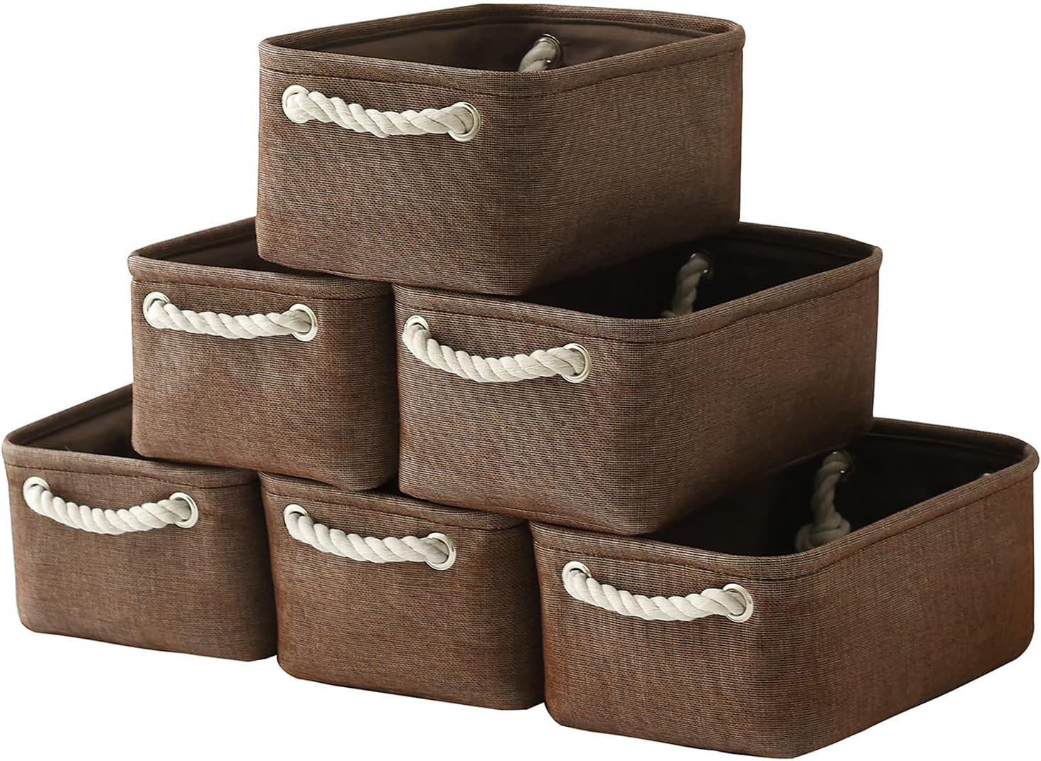 TheWarmHome Cesta de almacenamiento para organizar, 12 x 8 x 5 pulgadas, paquete de 6 contenedores de almacenamiento plegables para estantes con