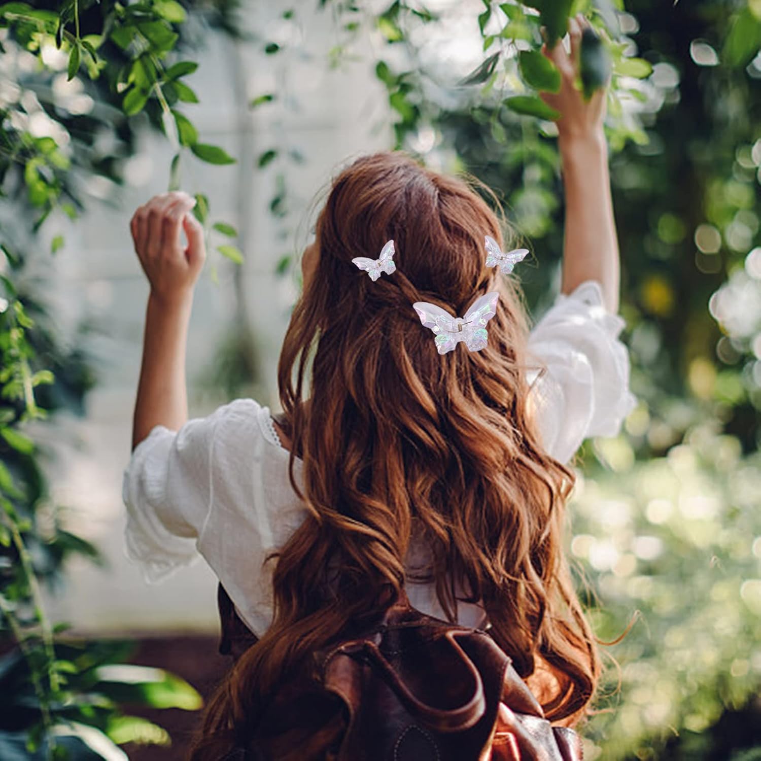 12 pinzas para el cabello de mariposa transparentes, pinzas acrílicas para cabello grueso, delgado y mediano, antideslizantes, pinzas de mariposa