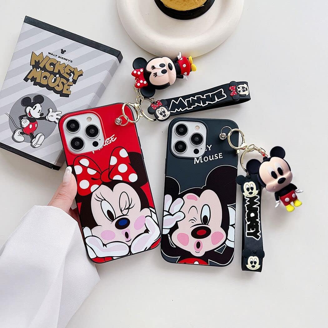 iFiLOVE Funda para Samsung Galaxy Note 20 Ultra Minnie Mouse con correa colgante de dije, para niñas, niños, mujeres, niños, linda pulsera de