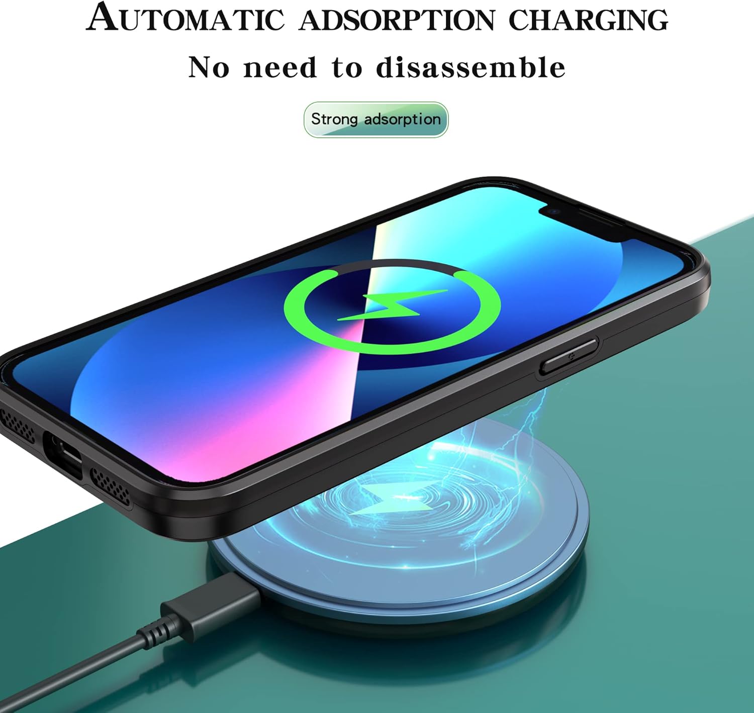 Asuwish Funda de teléfono para iPhone 13 Pro Max 2021 de 6.7 pulgadas con protector de pantalla de vidrio templado Magsafe y soporte delgado para