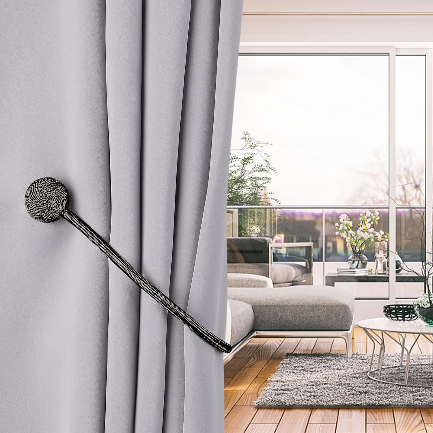 IHClink Alzapaños magnéticos fuertes para cortinas, soportes decorativos para cortinas, lazos de cortina tejidos, hebillas, cuerdas para cortinas de