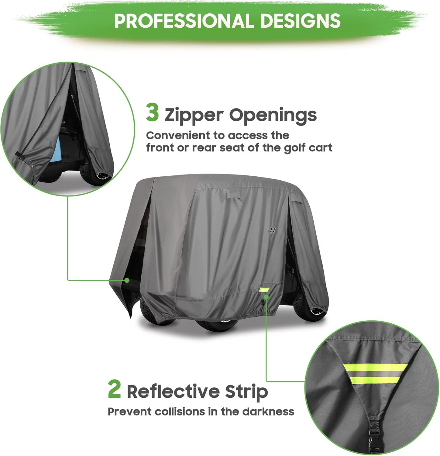 Fundas universales para carrito de golf Yamaha EZGO Club Car Lifted 24 pasajeros 600D impermeables a prueba de viento y sol al aire libre cubierta