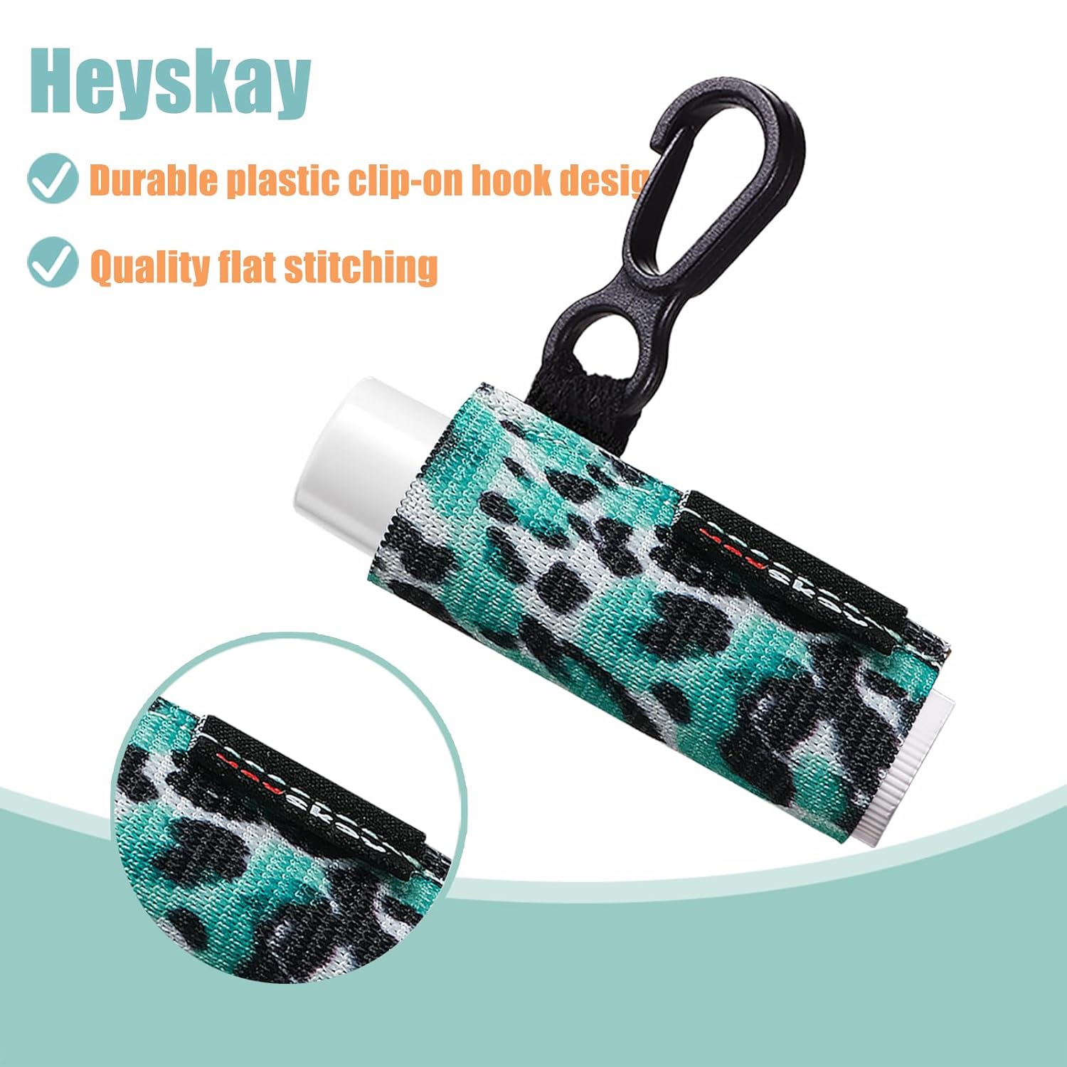 HEYSKAY 5 unidades de soporte para bálsamo labial, llavero para lápiz labial, fundas elásticas para hombres y mujeres (ondasfloresleo)