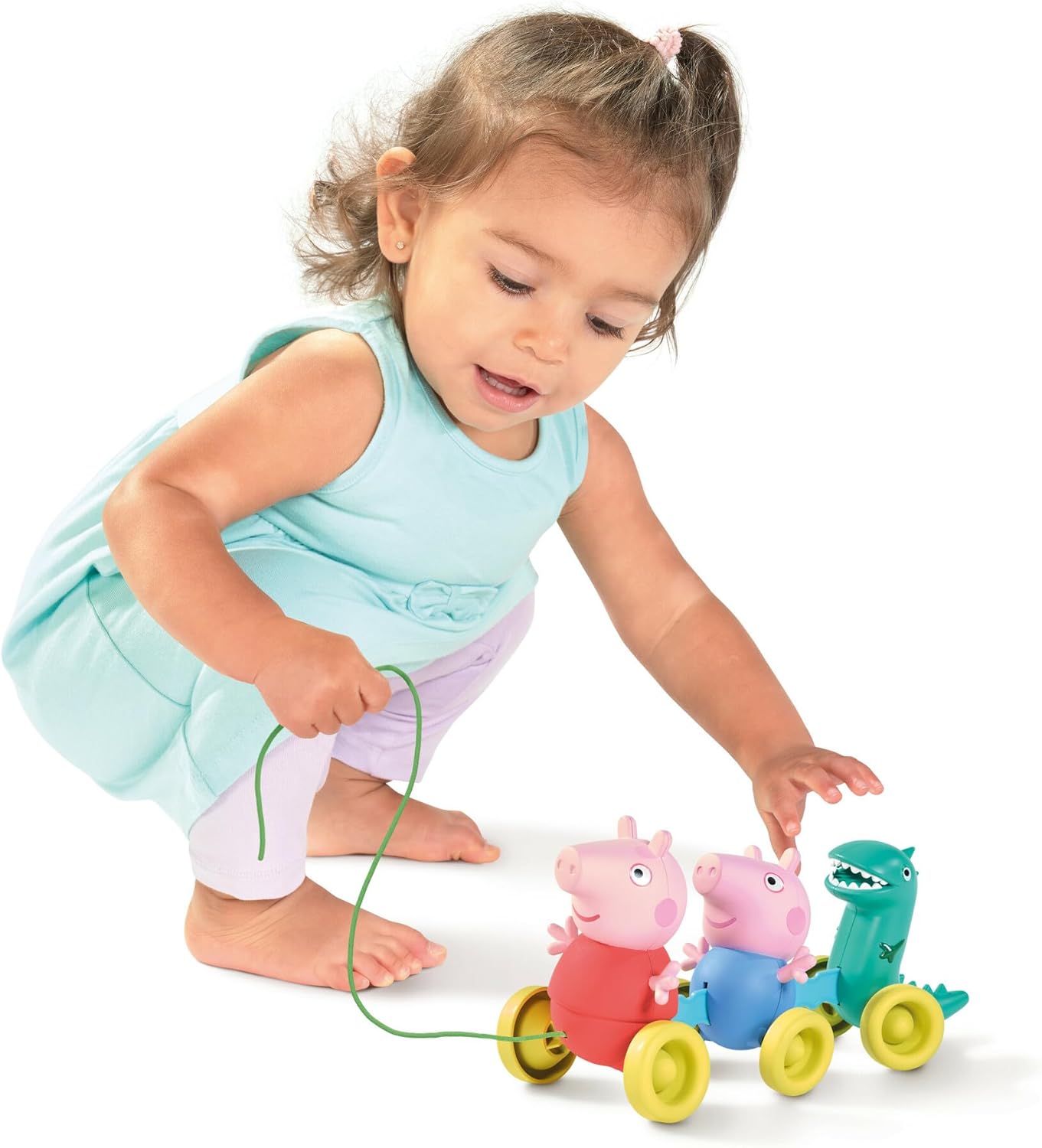 TOMY Toomies Peppa Pig Pull Along Toy – Peppa Pig Juguetes con música y ruedas – Juguetes de empuje para bebés y niños pequeños con acción de