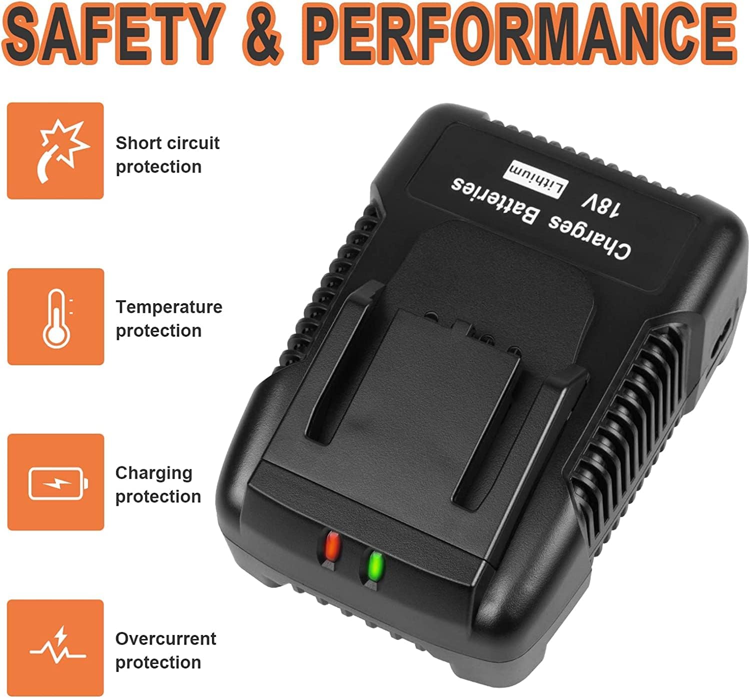 TREE.NB Cargador rápido de batería de litio de 18 V R86092 compatible con cargador Ridgid de 18 V para batería R86091 R840087 R840083, R840085