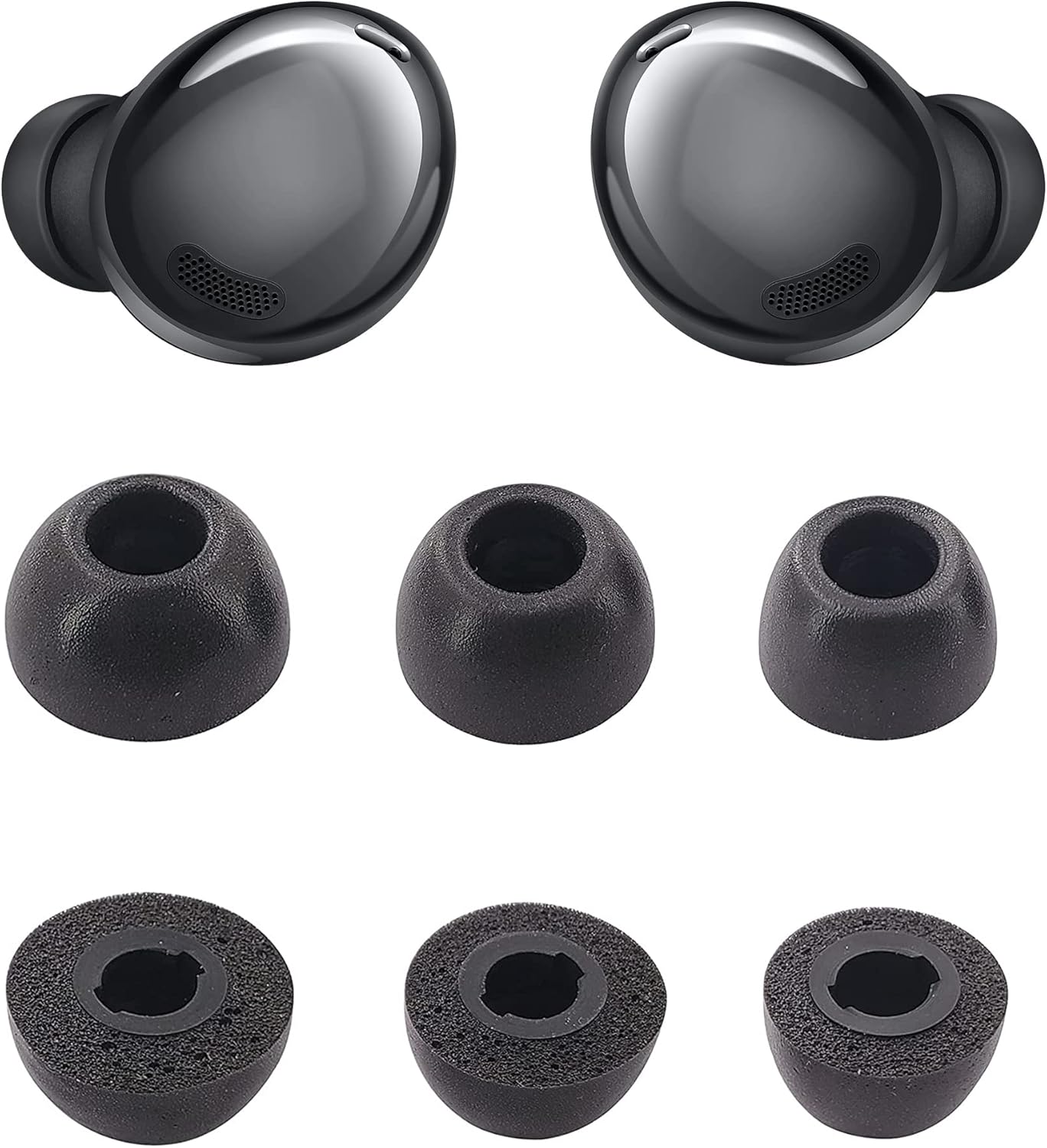 ALXCD Almohadillas de espuma de repuesto para auriculares Galaxy Buds Pro, SML 3 pares de puntas de espuma suave, apto para auriculares Galaxy Buds