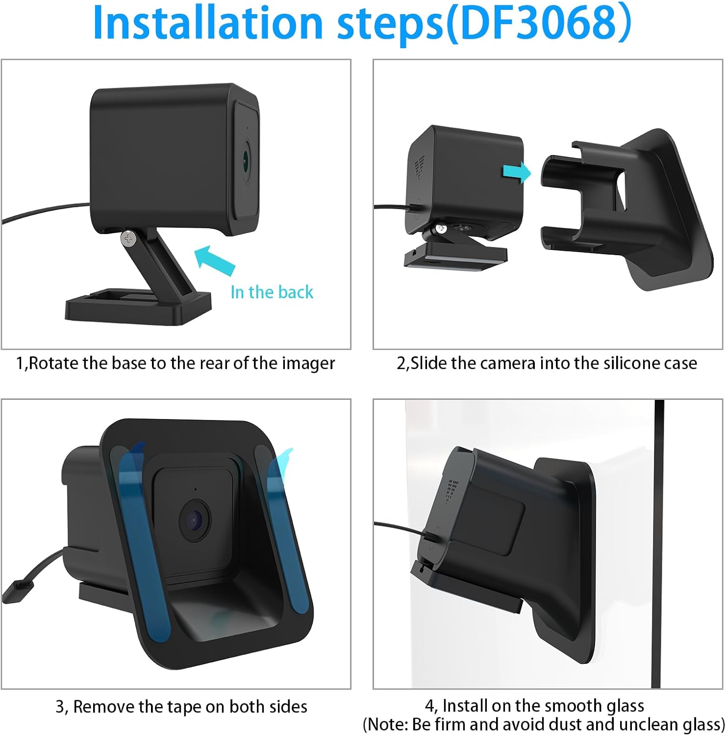 HOLACA Soporte de ventana para Wyze Cam v3, 20 grados de inclinación (arribaabajoizquierdaderecha) Soporte de montaje flexible adhesivo fuerte para