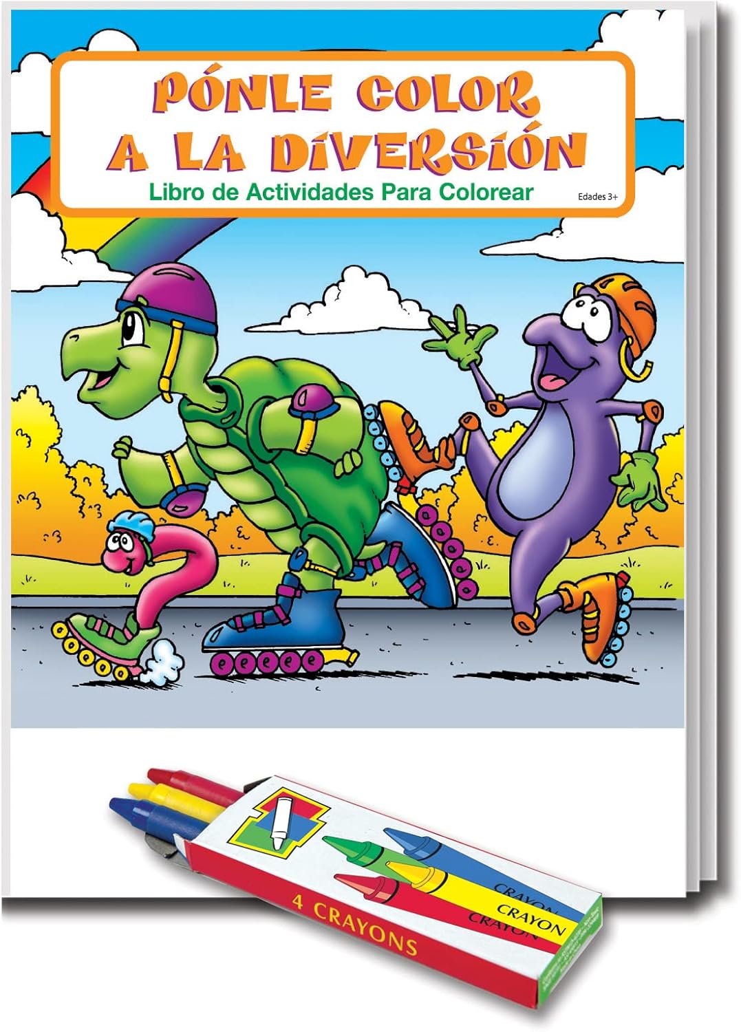 ZOCO – Ponle ColorFun to Color – Libros educativos para colorear en español para niños (paquete de 25 unidades, con crayones) – Juegos en Español –