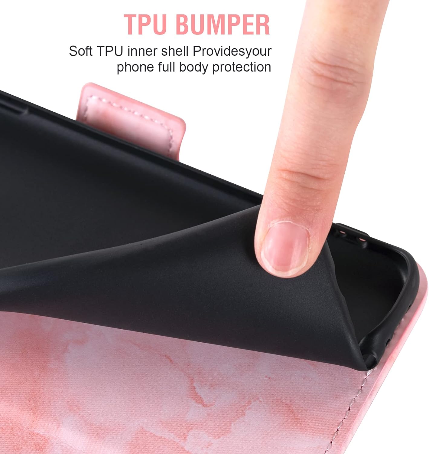 Asuwish Funda compatible con iPhone 5S 5 SE 2016 5SE y protector de pantalla de vidrio templado, tarjetero con función atril de mármol para iPhone