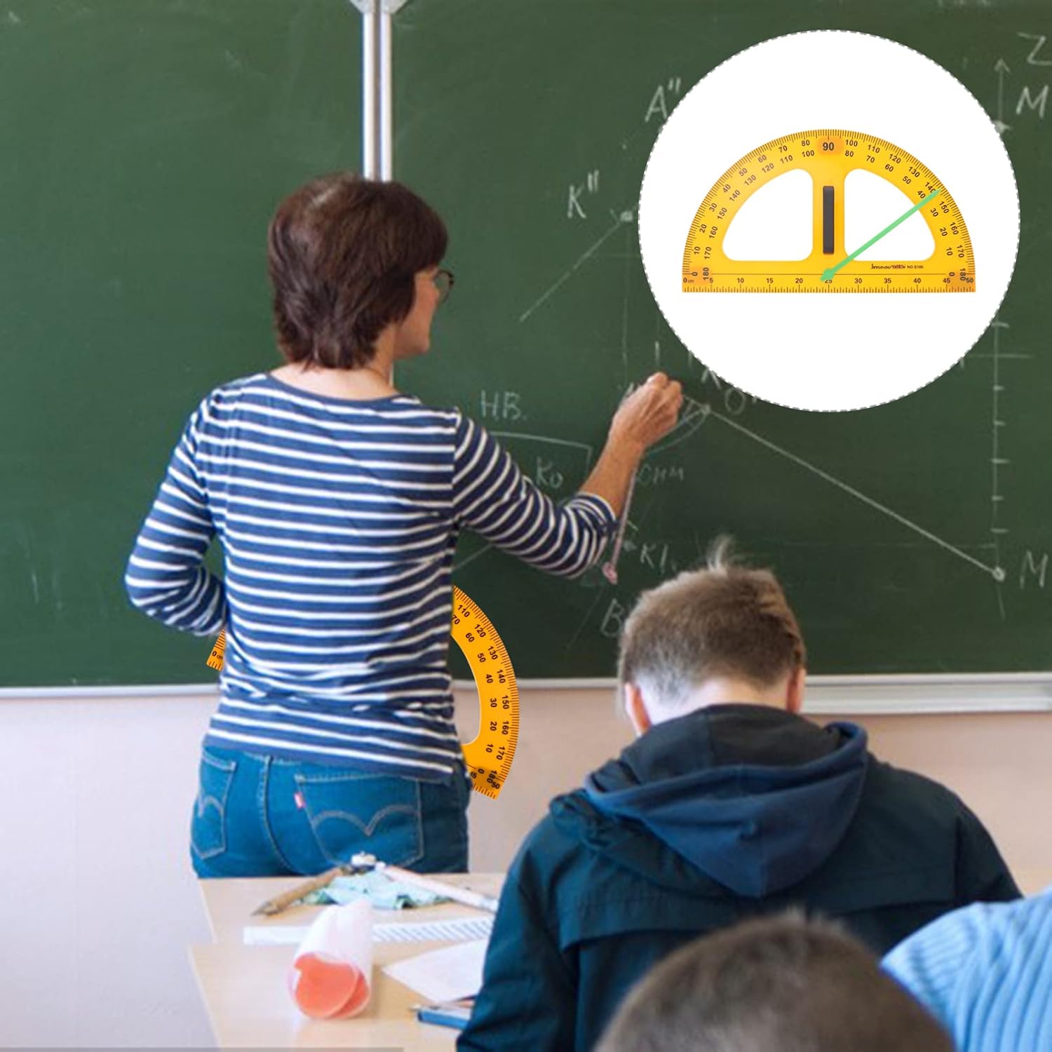 1 transportador, transportador grande para transportador de geometría con brazo oscilante, herramienta de medición magnética, suministros escolares