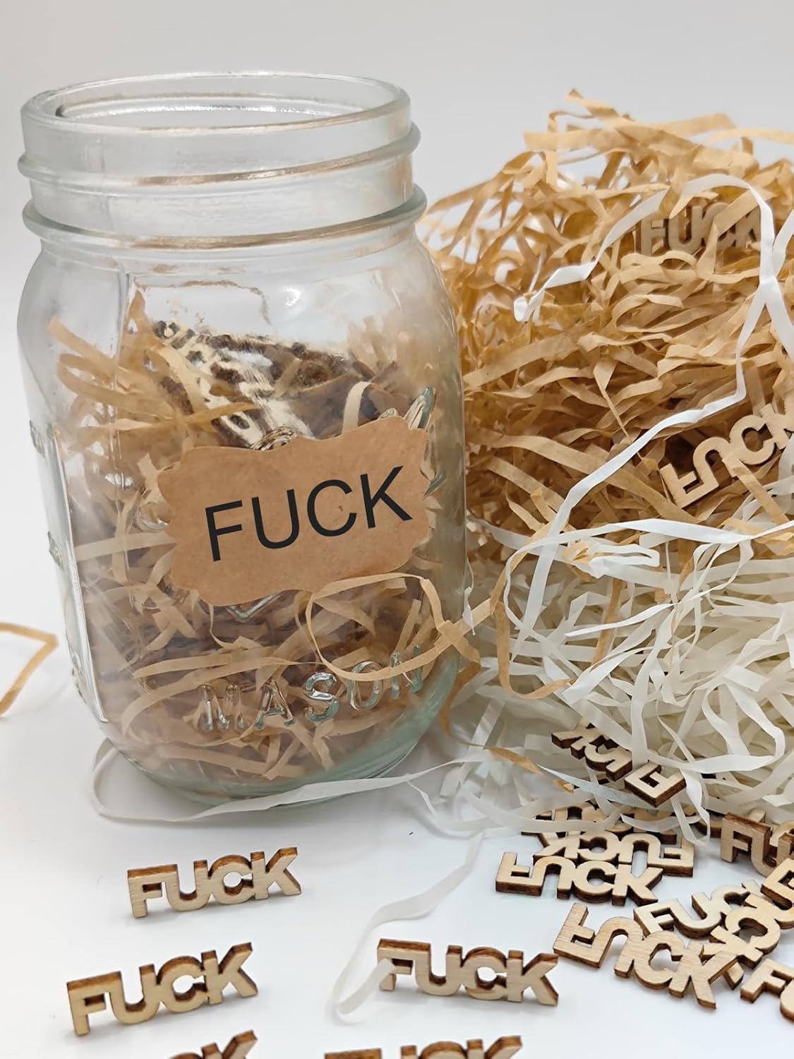 Fu*ks – Letra recortada de madera, 100 unidades, diseño de mal estado de ánimo, día de cumpleaños, vacaciones, regalo para amigos, regalo divertido,