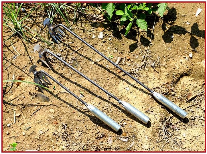 YUSHINDI Herramienta de heroína de malas hierbas, herramienta de desbrozadora de jardín, 4 dientes de acero al manganeso, herramienta de eliminación