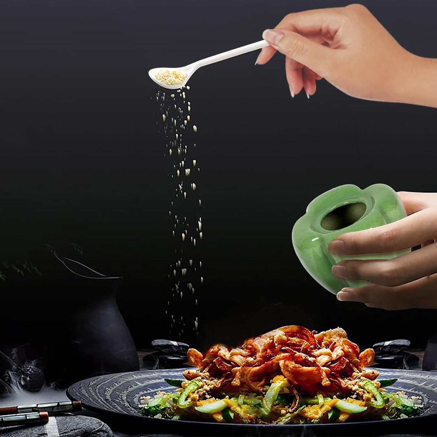 Tarro de cerámica para pepinillos decorativos de Capsicum  Tarro de almacenamiento de alimentos  Aachar multiusos, tarro de masala para cocina y
